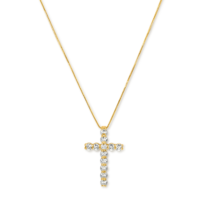 Naszyjnik z krzyżem | Platerowany złotem 18-karatowym 0