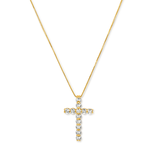 Naszyjnik z krzyżem | Platerowany złotem 18-karatowym 0