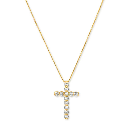 Naszyjnik z krzyżem | Platerowany złotem 18-karatowym 0