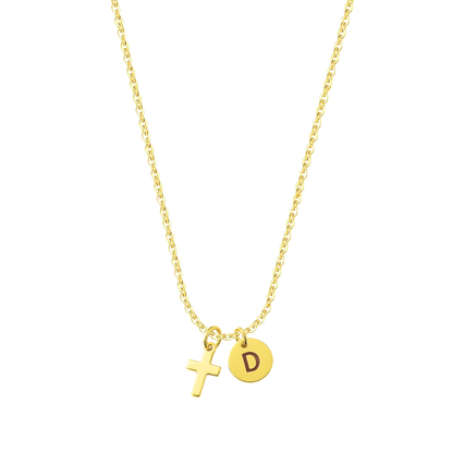 Naszyjnik z krzyżykiem | Srebro 925 i złocenie 18-karatowe 2