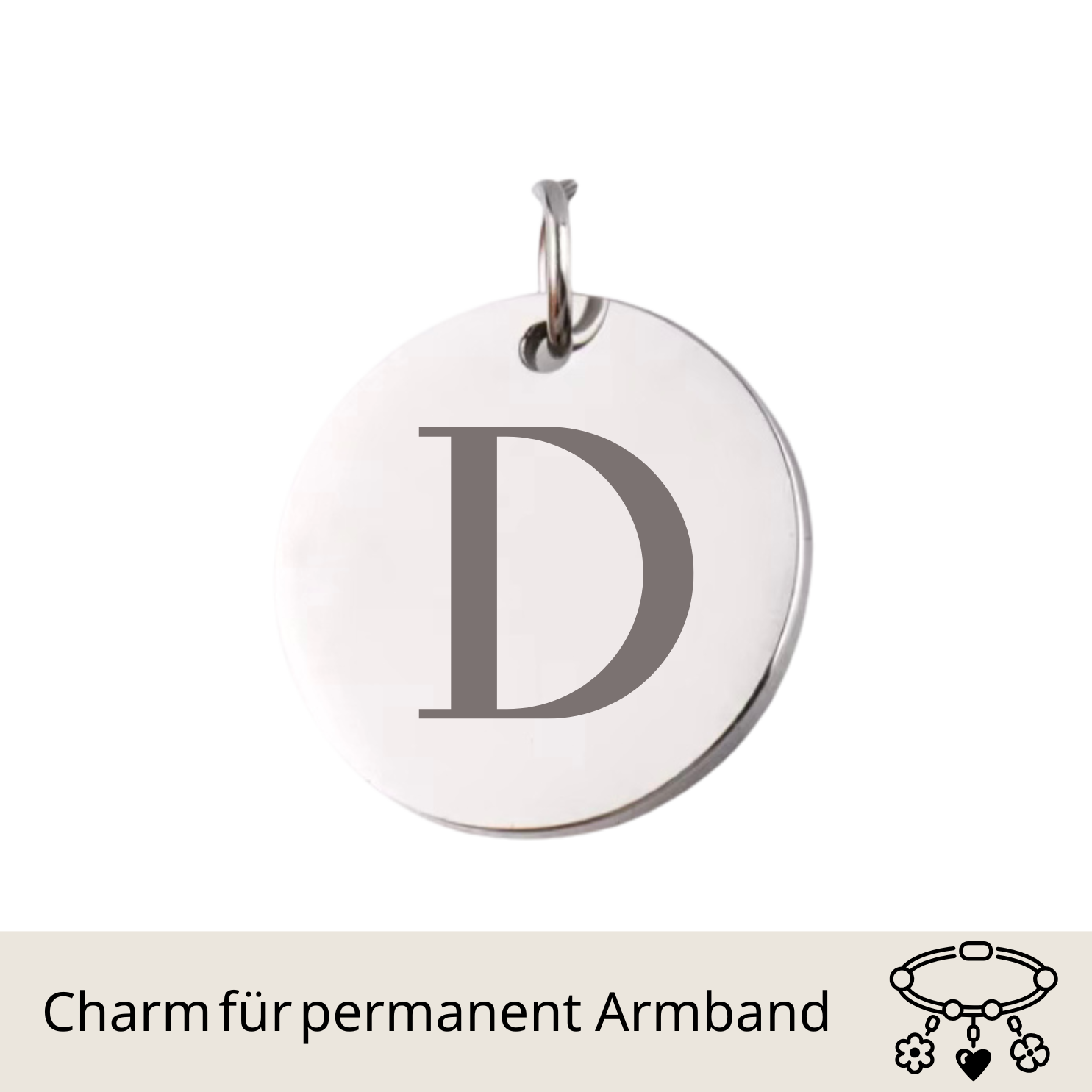 Nieskończona litera | Personalizowana zawieszka 8mm 1