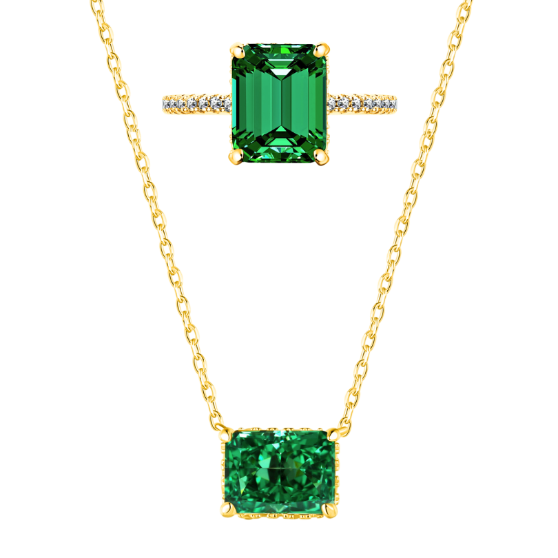 Pierścień I Łańcuszek Ze Srebra 925 | Elegancka Powłoka 18K | 0.1 kg Biżuteria Srebrna 0