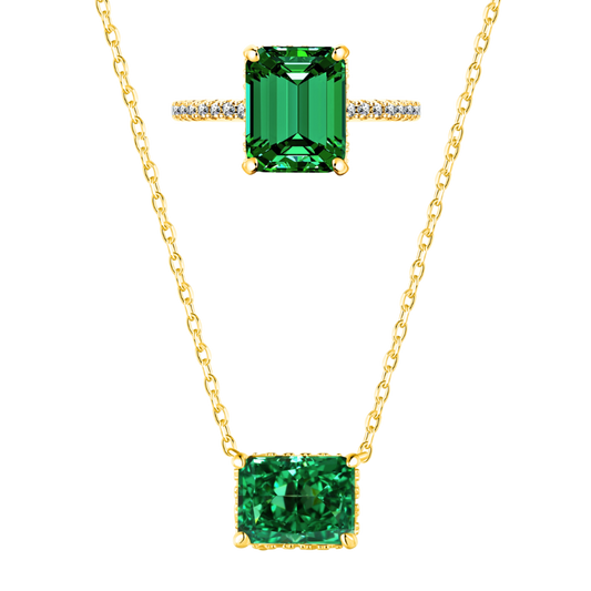 Pierścień I Łańcuszek Ze Srebra 925 | Elegancka Powłoka 18K | 0.1 kg Biżuteria Srebrna 0