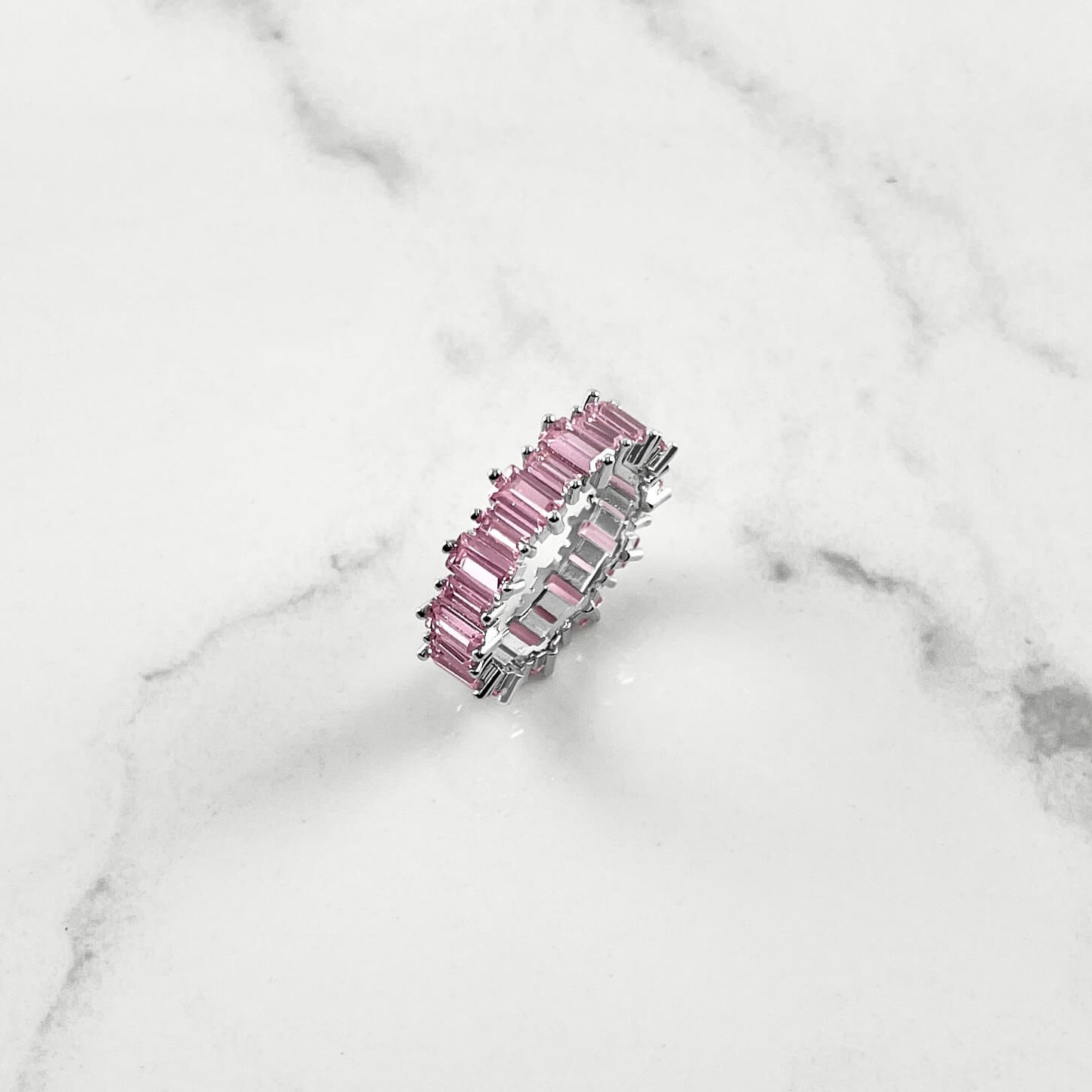 Pierścionek Różowy CZ | Pozłacany 18-karatowym złotem 0.01kg 2