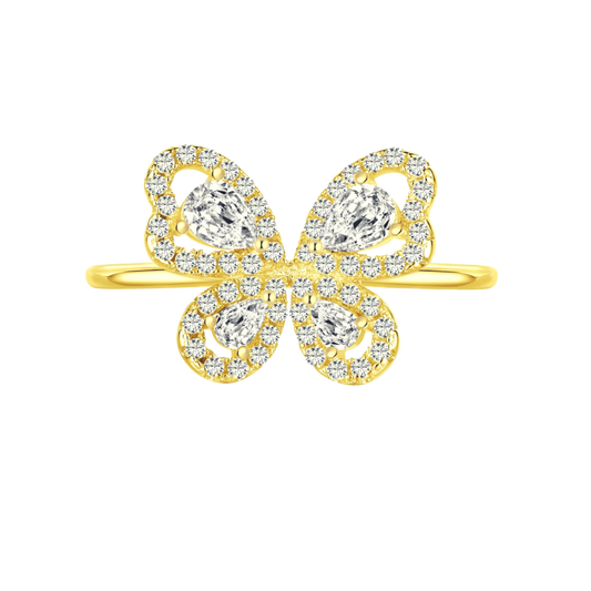 Pierścionek Srebrny 925 | Pozłacany 18K z Cyrkonią 0,01kg 0