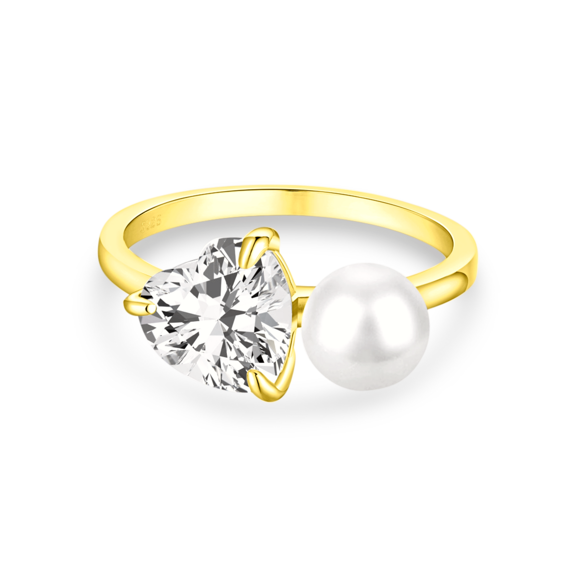 Pierścionek Srebrny 925 | Złocenie 18K & Cyrkonia 5A 0