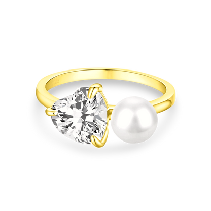 Pierścionek Srebrny 925 | Złocenie 18K & Cyrkonia 5A 0