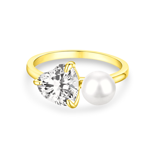 Pierścionek Srebrny 925 | Złocenie 18K & Cyrkonia 5A 0