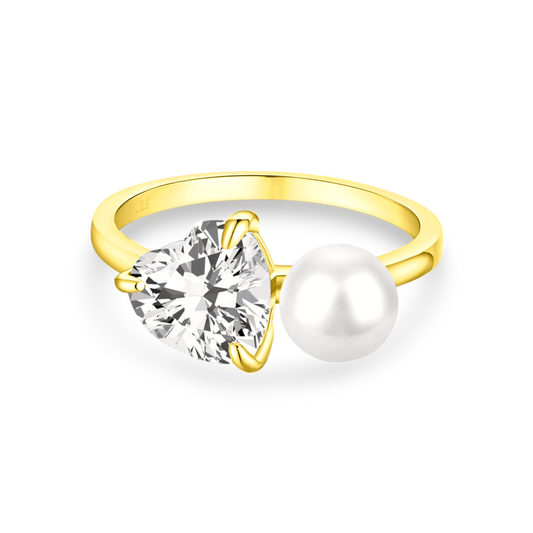 Pierścionek Srebrny 925 | Złocenie 18K & Cyrkonia 5A 0