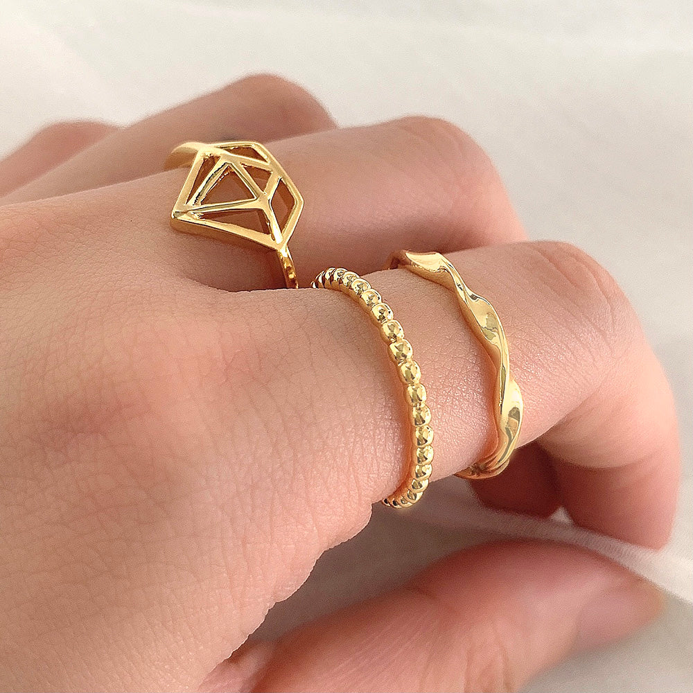 Pierścionek ze srebra 925 | Elegancka powłoka złota 18-karatowego 2