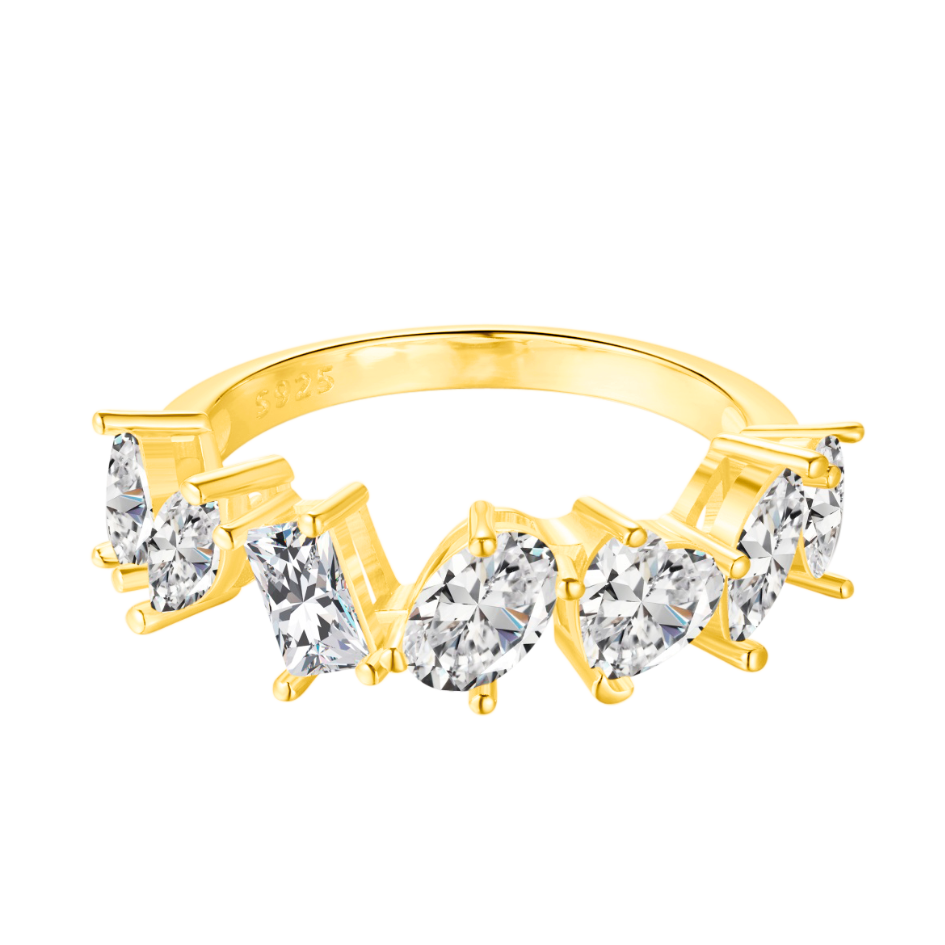 Pierścionek ze srebra 925 | Złocona powłoka 18K 0