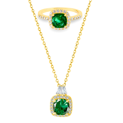 Pierścionek zimozielony + Łańcuszek zimozielony | Srebro 925 - zestaw 0.05kg 0