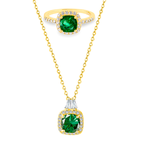 Pierścionek zimozielony + Łańcuszek zimozielony | Srebro 925 - zestaw 0.05kg 0