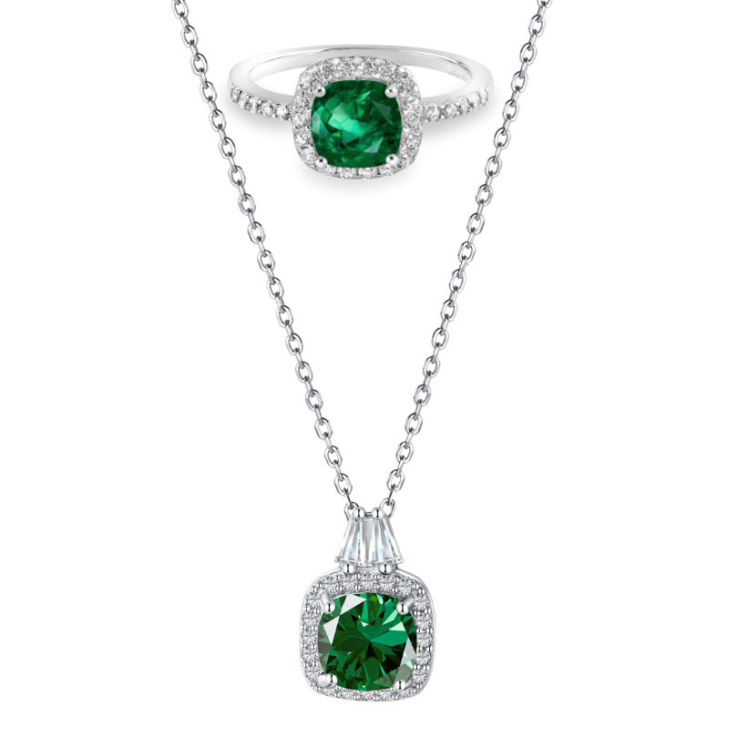 Pierścionek zimozielony + Łańcuszek zimozielony | Srebro 925 - zestaw 0.05kg 1