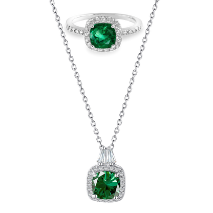 Pierścionek zimozielony + Łańcuszek zimozielony | Srebro 925 - zestaw 0.05kg 1