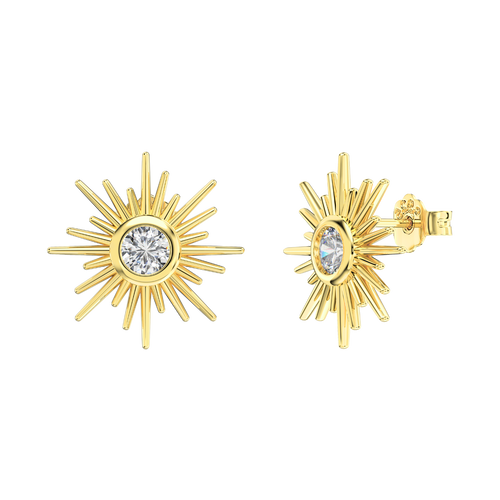 Srebrny Kolczyk | Cyrkonia 4mm, Srebro 0.01kg 0