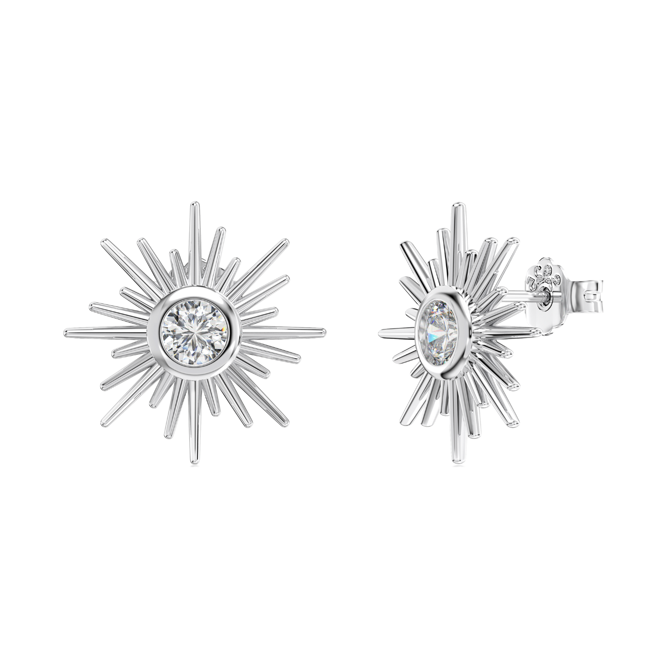 Srebrny Kolczyk | Cyrkonia 4mm, Srebro 0.01kg 1