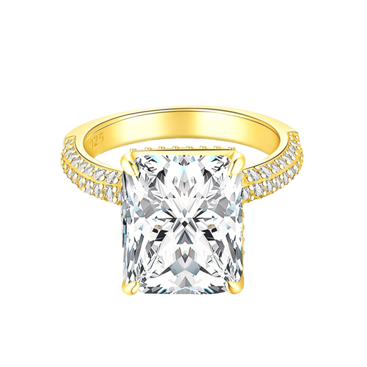 Srebrny Pierścionek 925 Z Cyrkoniami 5A | Powłoka 18K | Waga 0,005kg 0