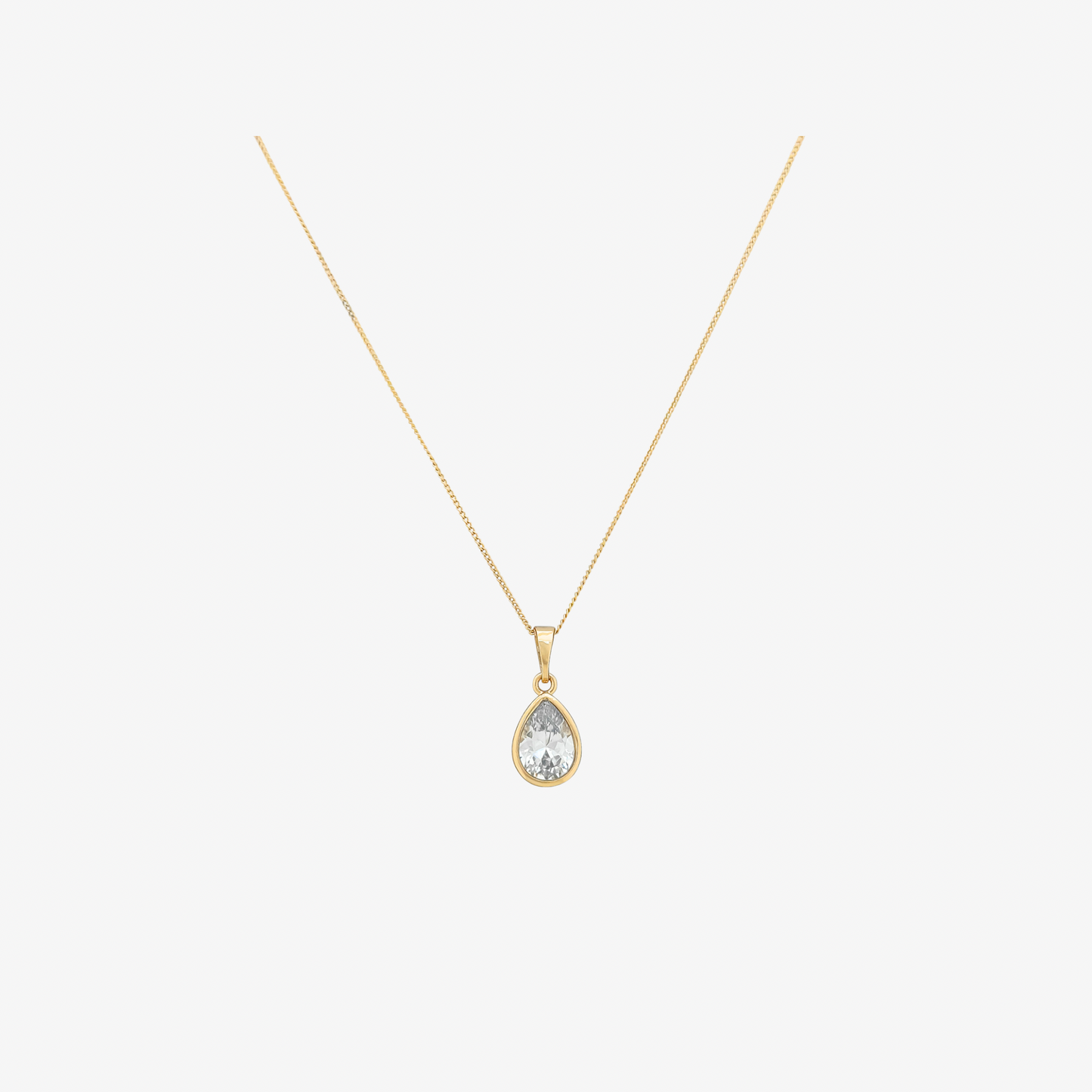 Pear Bezel Necklace