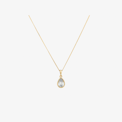 Pear Bezel Necklace
