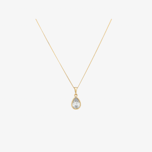 Pear Bezel Necklace