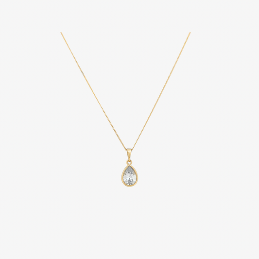 Pear Bezel Necklace