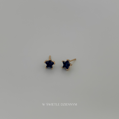 Kolczyki sztyfty Szafir Gwiazda