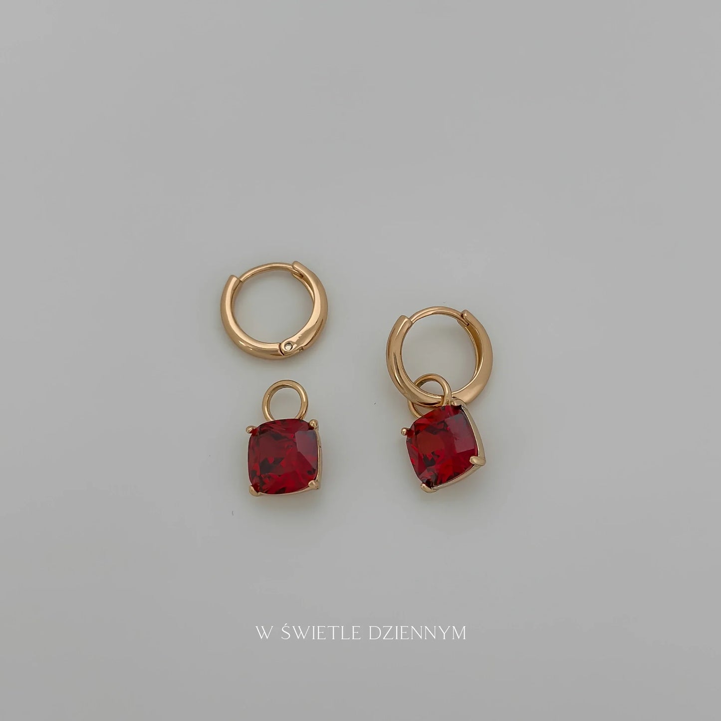 Ruby Cushion Hoops